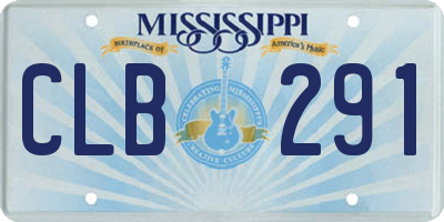 MS license plate CLB291