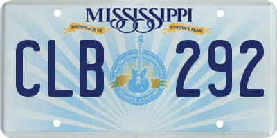 MS license plate CLB292