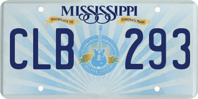 MS license plate CLB293