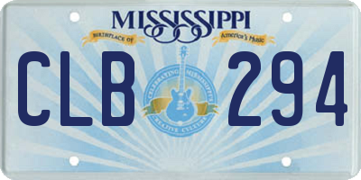 MS license plate CLB294
