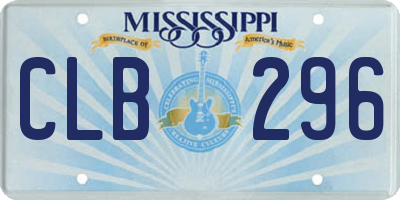 MS license plate CLB296