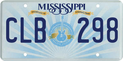 MS license plate CLB298