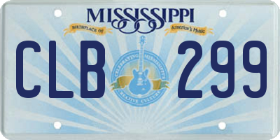 MS license plate CLB299
