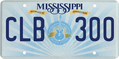 MS license plate CLB300
