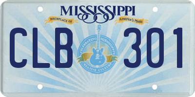 MS license plate CLB301