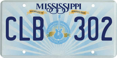 MS license plate CLB302