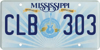 MS license plate CLB303