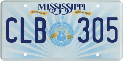 MS license plate CLB305