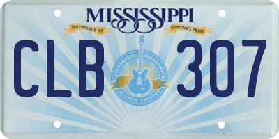MS license plate CLB307