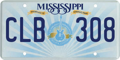 MS license plate CLB308
