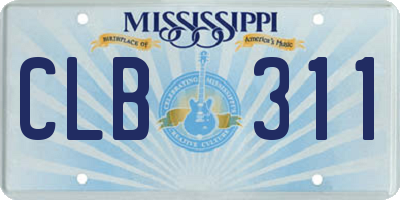 MS license plate CLB311