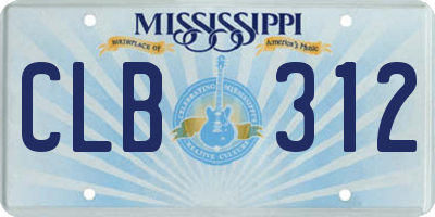 MS license plate CLB312