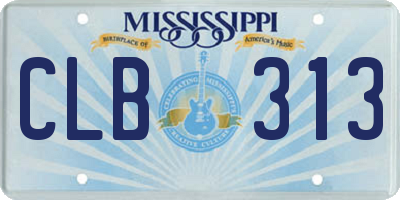 MS license plate CLB313