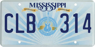 MS license plate CLB314