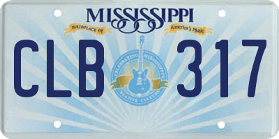 MS license plate CLB317
