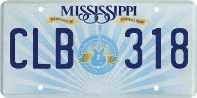 MS license plate CLB318