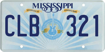 MS license plate CLB321