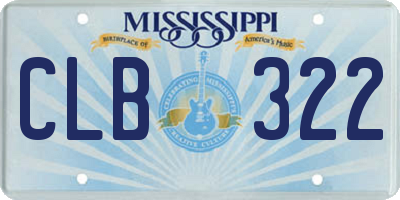 MS license plate CLB322