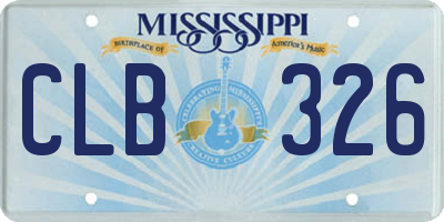 MS license plate CLB326