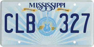 MS license plate CLB327