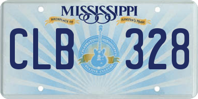 MS license plate CLB328