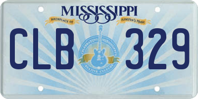 MS license plate CLB329