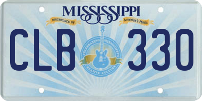 MS license plate CLB330