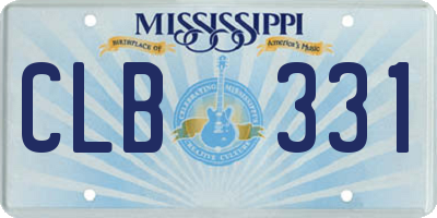 MS license plate CLB331