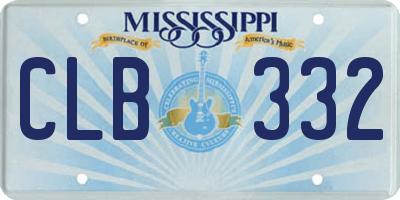 MS license plate CLB332