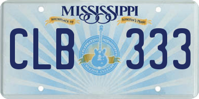 MS license plate CLB333