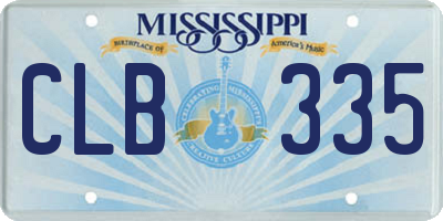 MS license plate CLB335