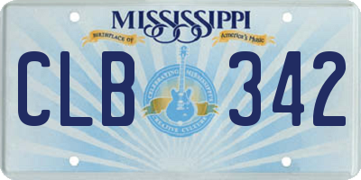 MS license plate CLB342