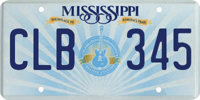 MS license plate CLB345
