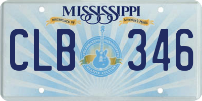 MS license plate CLB346