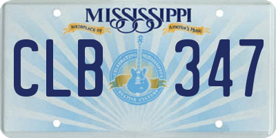 MS license plate CLB347