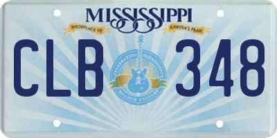 MS license plate CLB348