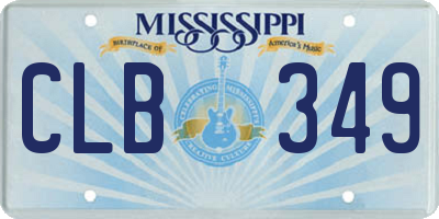 MS license plate CLB349