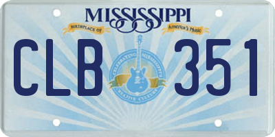 MS license plate CLB351
