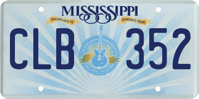 MS license plate CLB352