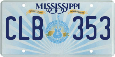 MS license plate CLB353
