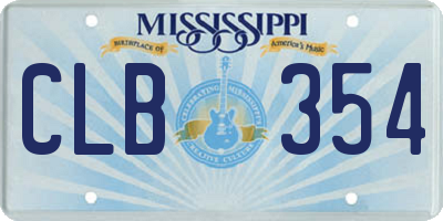 MS license plate CLB354