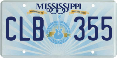MS license plate CLB355