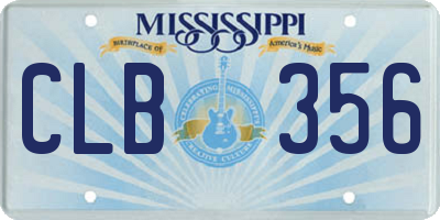 MS license plate CLB356