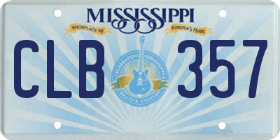 MS license plate CLB357