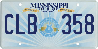 MS license plate CLB358