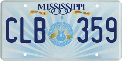 MS license plate CLB359