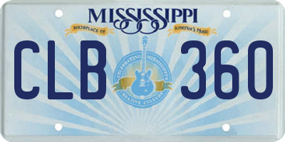 MS license plate CLB360