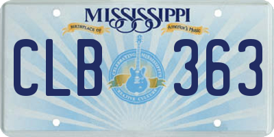 MS license plate CLB363