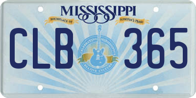 MS license plate CLB365