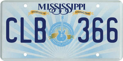 MS license plate CLB366